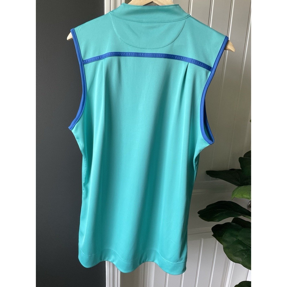 MaggieLane Women's Tank Athletic Golf Top XXL Turquoise/Blue Mock Neck Stretch - Picture 4 of 6